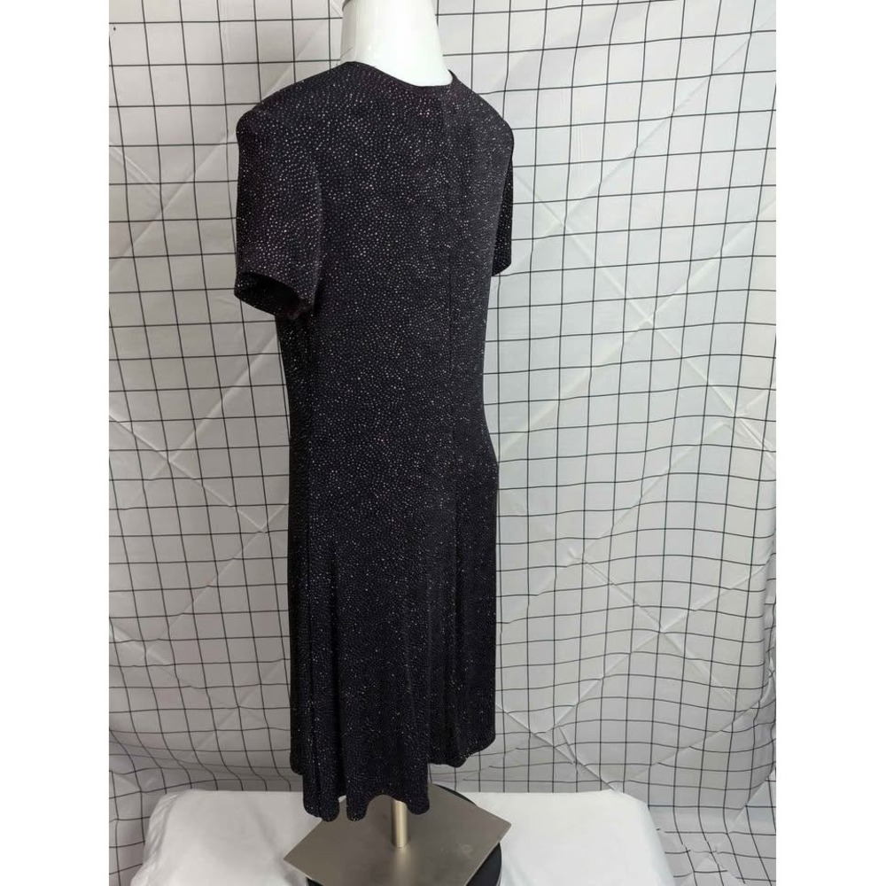 Maurices ~ Glitter Dot A-Line Dress ~ Size Large ~Black/Silver Short Sleeve Knit - Picture 10 of 10